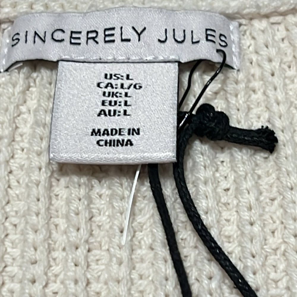 Sincerely Jules Cream and Maroon Striped Sweater Vest Size Large - Picture 2 of 7